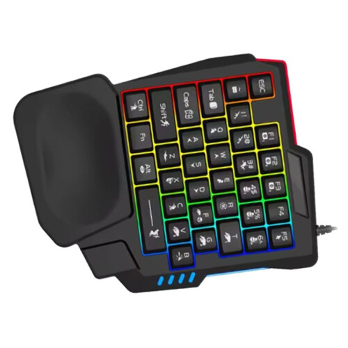 Ergonomics Gaming Keyboard Single Hand Usb Wired 35key One Handedly RGB Backlight  Keyboard