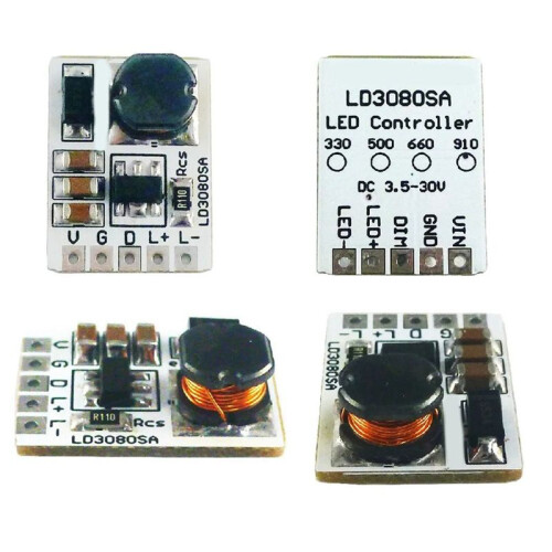 LD3080SA 20W  3.5-30V Step-Down HB LED Driver Module - Buck Constant Current Module for Flashlight Headlight 330MA 2