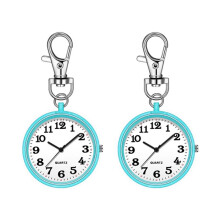 2 Pezzi Orologi da Infermiere per Donne Orologio da Tasca al Quarzo con Fibbia A Chiave Orologio Digitale Appeso Clip per Infermieri Medici Blu