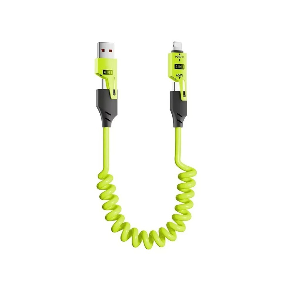 65W Usb 4-In-1 Spring Telescopic Fast Charging 65W Type-C To Type-C Data Cable For 16 15 1.5M,B 4713950375529