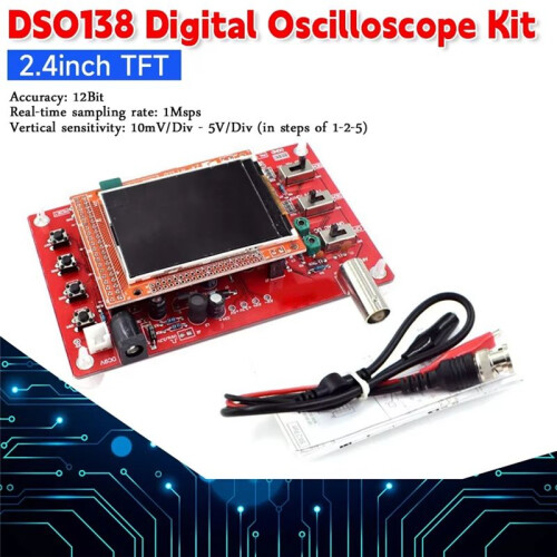 DSO138 Digital Oscilloscope 2.4inch TFT Digital Oscilloscope Kit 1Msps Electronic Learning Set 1
