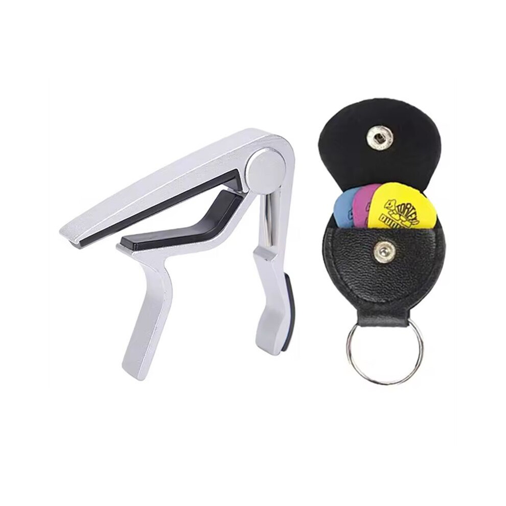 5pcs/Set Metal Capo PU Storage Bag Pick Set Universal String Instrument Accessories Suitable for Guitar Ukulele Bass