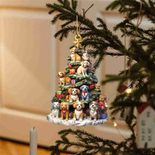 Pingente de Estante em Forma de Árvore de Natal, Enfeites de Natal Pendurados, Enfeites de Livros de Natal