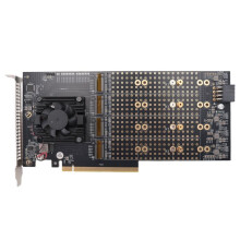 Karta Rozszerzeń PCle 3.0 do M.2 NVME 8-Disk, Wolny Dysk PLX8749, Wolny Podział Płyty Głównej, 8-Dyskowa Karta Rozszerzeń M.2 NVME