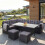 Poly-Rattan-Garnitur MCW-A29, Gartengarnitur Sitzgruppe Lounge-Esstisch-Set, schwarz 2
