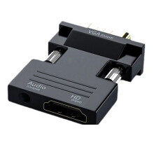 -Compatible to VGA Converter with 3.5mm Audio Cable for PS4 PC Laptop TV Monitor Projector
