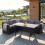 Poly-Rattan-Garnitur MCW-A29, Gartengarnitur Sitzgruppe Lounge-Esstisch-Set, schwarz 2