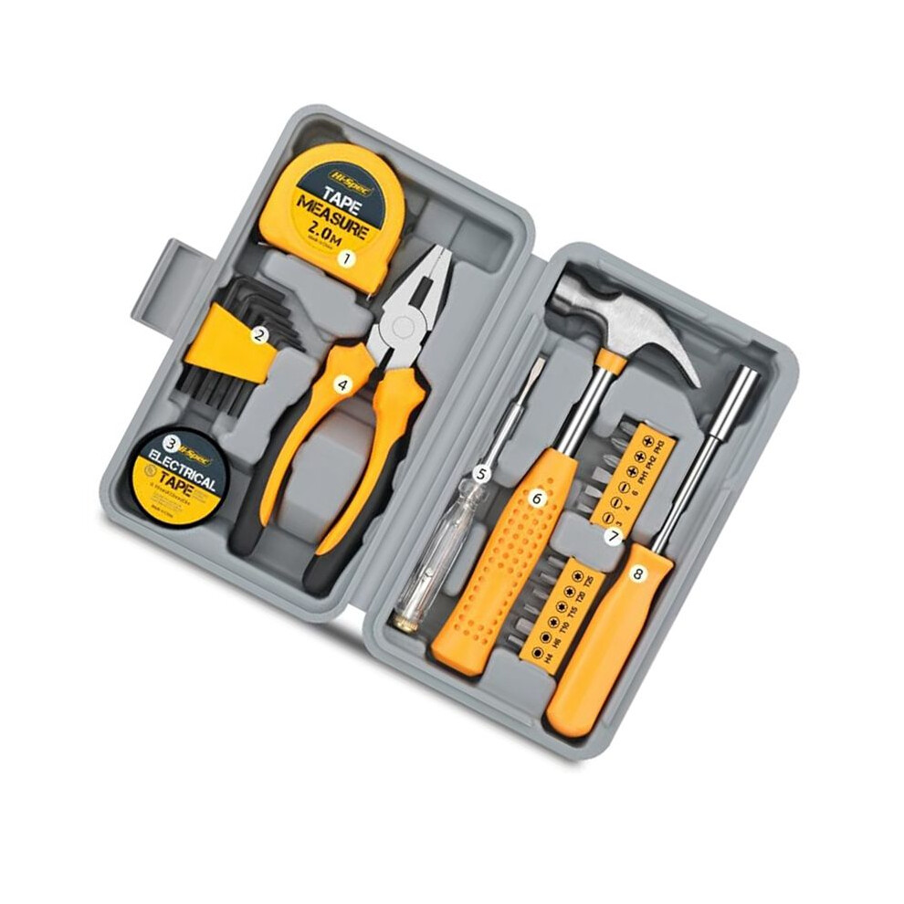 Hi-Spec Tool Set General Household Hand Tool Kit With Plastic Toolbox Storage Case For Woman-Include All 4713799119063