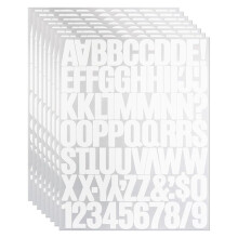 8 Sheets 1.5 Inch Letter Number Stickers,576 Pieces Adhesive Alphabet Sticker Letters Decals for Scrapbooking White