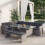 Poly-Rattan-Garnitur MCW-A29, Gartengarnitur Sitzgruppe Lounge-Esstisch-Set Sofa 2