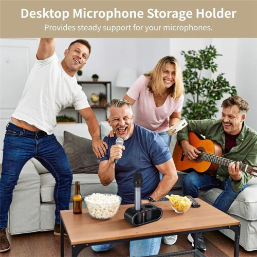 Desktop Microphone Storage Holder, Microphone Stand, Tabletop Mic Organizer for Homes 2