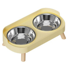 Tigela Elevada para Gatos, Conjunto de Tigelas Elevadas para Comida e Água, À Prova de Respingos com 2 Tigelas de Aço Inoxidável para Comida de