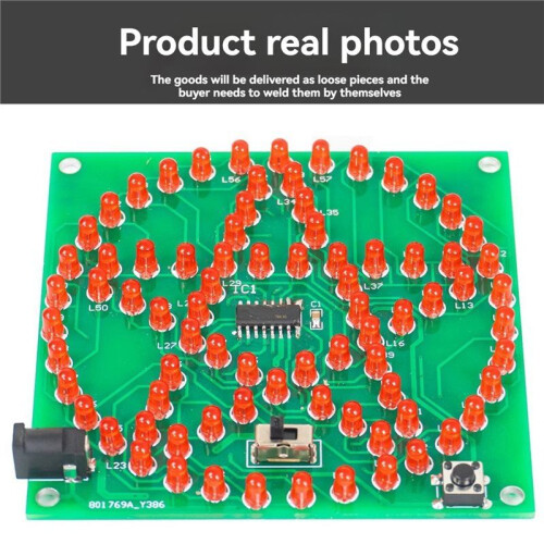 DIY Electronic Kit 80 LED Circular Pentagonal Star Flowing Water Lamp Kit Microcontroller Electronic Production Practice 1