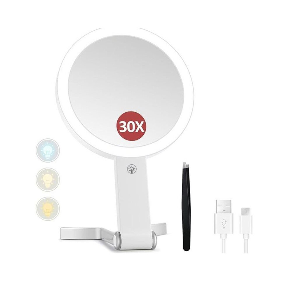 Typecat Light Magnifying Mirror With Double Sided 30X/1X Ed Travel Makeup Mirror With Magnification, 3 Color Ing