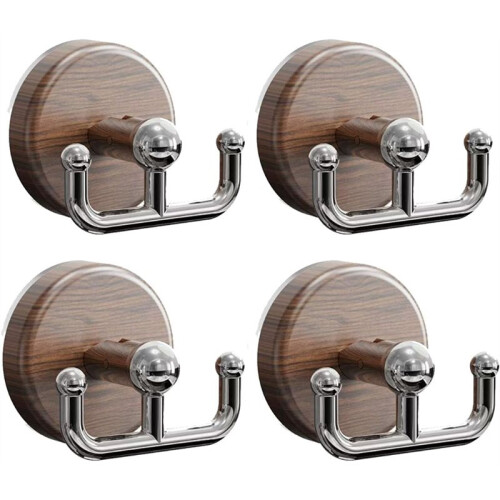Multi-Functional Wood Grain Suction Cup Hook, No Drill Cup Hook, for Door Wreaths Front Door (4pcs)