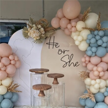 Set van 35 Stuks Ballonnen voor Gender Reveal Party'S, 30 cm, Stoffig Blauw en Roze Ballonnen voor Boho-Themafeesten