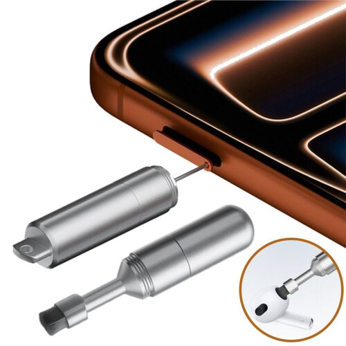 2 in 1 SIM Card Tray Removal Tool Portable  Keychain Eject Pins Multi-Functional Earphone Cleaning Brush 2