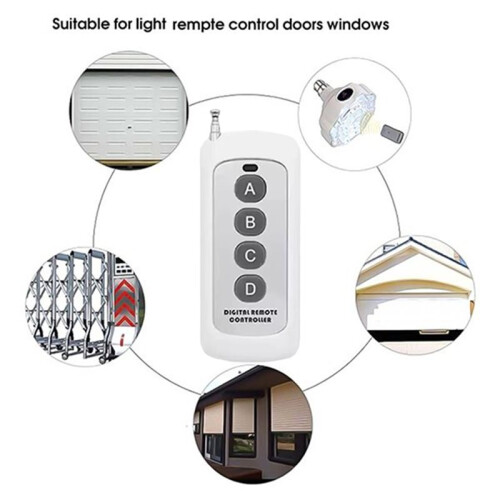 433MHz Wireless Remote Control Learning Code EV1527 Module with Antenna ABCD 4 Button Control 1000M Long Range Opener 2