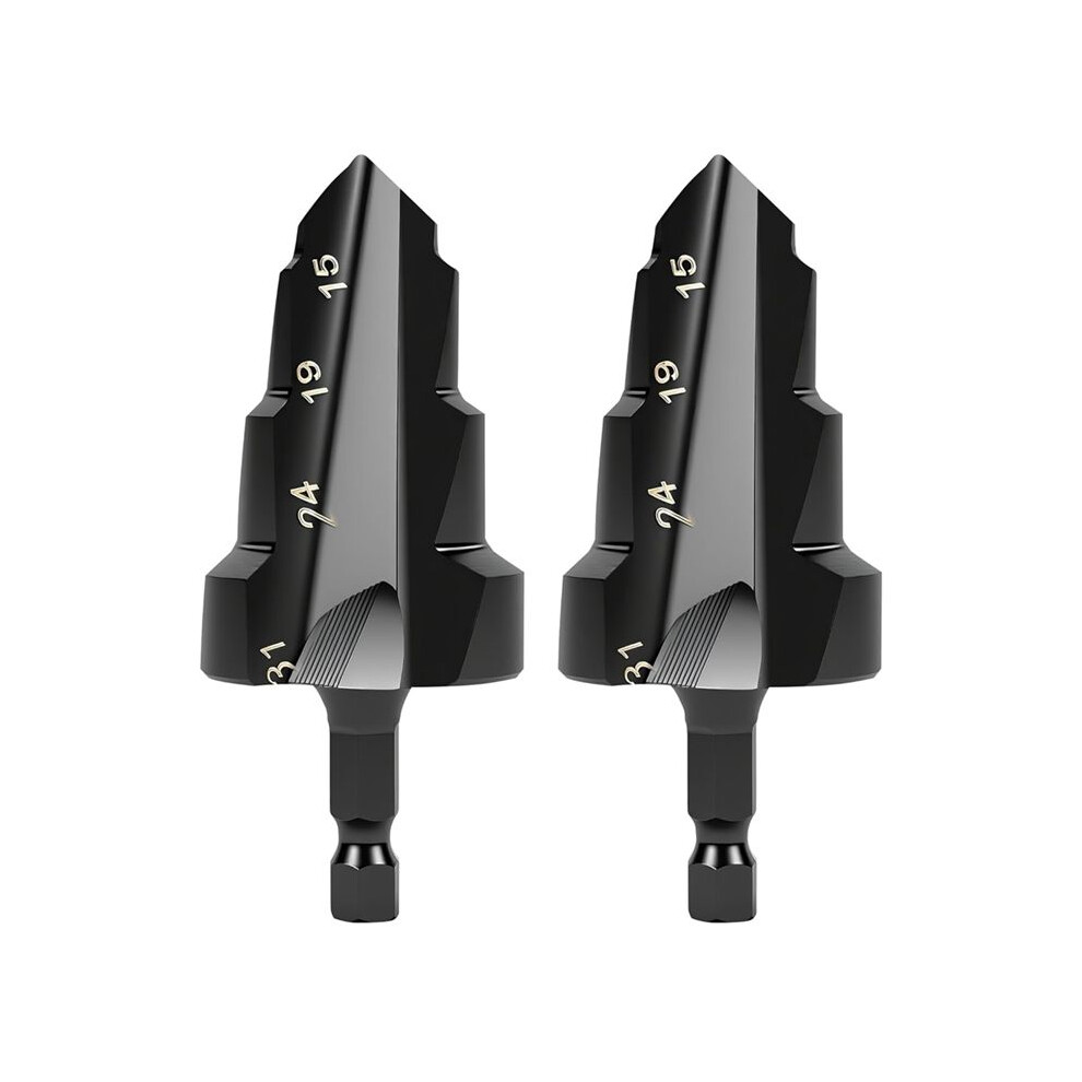 3-In-1 Ppr Lifting Stepped Drill Bit Reamer Drill Set For 15 To 31Mm Pipes - 1/4 Hex Shank Quick Change Tool Kit 2Pcs 4711497641213