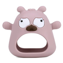 Baby Teether Toys,Cute Dog Buddy Silicone Teething Gloves for Newborn Dental Care Gums Sucking Needs Bean Paste Red