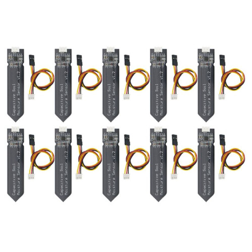 10PCS Capacitive Soil Moisture Sensor Module Corrosion Resistant 3.3-5.5V for  Moisture Detection Garden Watering