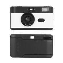 Vintage 35mm Film Camera with Flash, Reusable Retro Design for Authentic Photography Black and White