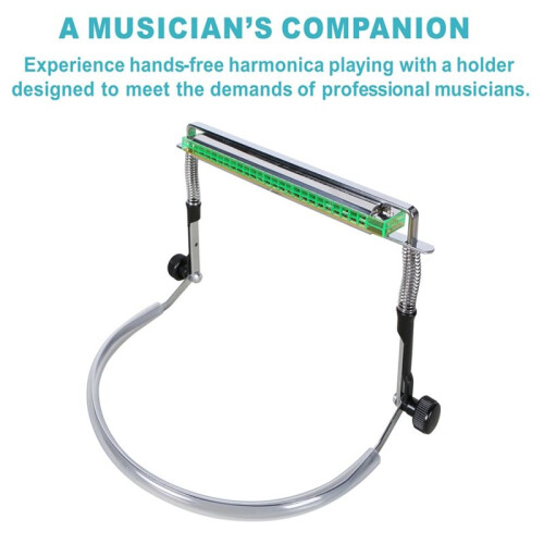 For Harmonica Holder Harmonica Stand 10 Hole 24 Hole Blues Harmonica Stand Adjustable Harmonica Stand Silver 2