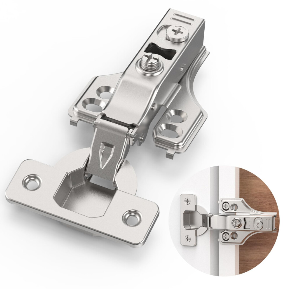 2 Pairs Full Overlay Soft Close Cabinet Hinges With Hydraulic Damper, 3D Adjustable For Frame And Frameless Cabinets 9169991229683