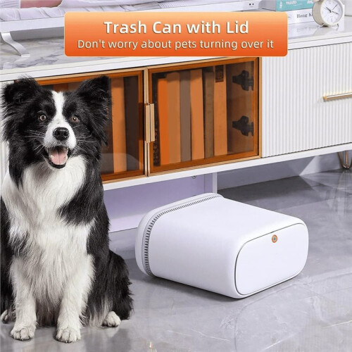 Bathroom Trash Can with Lid, 3.3 Gallon Slim Odor-Control & Pet-Proof Garbage Bin, Automatic Bag Adsorption 2