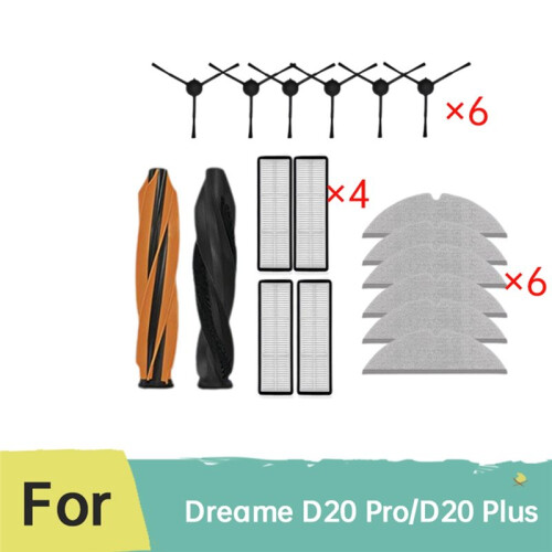 Replacement Accessories Kit for  D20 Pro/D20  Robot Vacuum Accessories Main Side Brushes Filter Mop Cloth 1