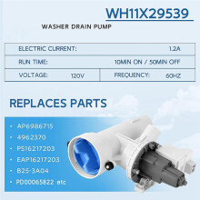 Conjunto de Filtro da Bomba de Drenagem WH11X29539 para Lavadora de Carregamento Superior GE, Peças de Reposição da Bomba de Drenagem de Roupas