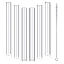6 Pcs 4inch Clear Borosilicate Glass Tube 12mm OD 8mm ID 2mm Thick Glass Blowing Tubes with Cleaning Brush