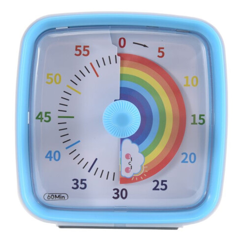 60-Minute Visual Timer with Night Light, Countdown Timer,Pomodoro Timer with Rainbow Pattern for Kids and Adults