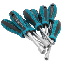 8Pcs Chrome Vanadium Steel Socket Wrench Set, 7mm14mm Deep Hole Nut Drivers with AntiSlip Grip