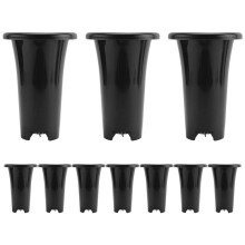 10Pcs Plastic Deep Plant Nursery Pots, Thick Stable Tall Tree Pots, Reusable Tall Seedling Plant Container Pots, Deep