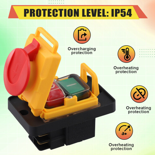 Electromagnetic  Magnetic Button  KJD12 16A 250V Power Tool Undervoltage Overload Protection 2