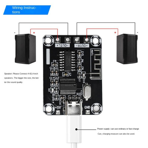 PAM8403 Digital  Amplifier Board DC5V  Case TYPE-C Powered 5W USB Amplifier Board Module 2