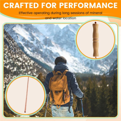 Copper Dowsing Rods Kit for Divination Tool - Natural Wooden Handles Divining Rods 1