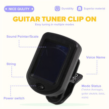 Universal Guitar Tuner Ukulele Bass Violin 12 Tone Electronic Tuner Tuner Musical Instrument Accessories