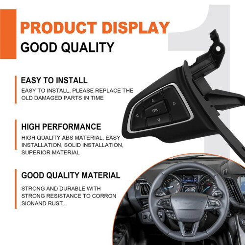Car Steering Wheel Left Side Multifunction  Button Assembly GJ5T-14K147BA for   2017-2020 Focus 2015-2019 2