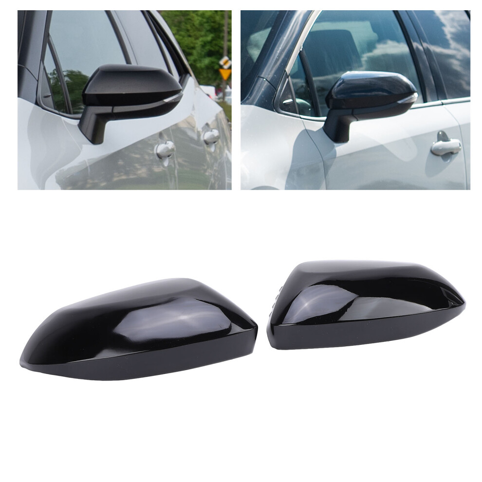 Pair Abs Rearview Mirror Caps For Car Left & Right Replacement Black 9301384237657