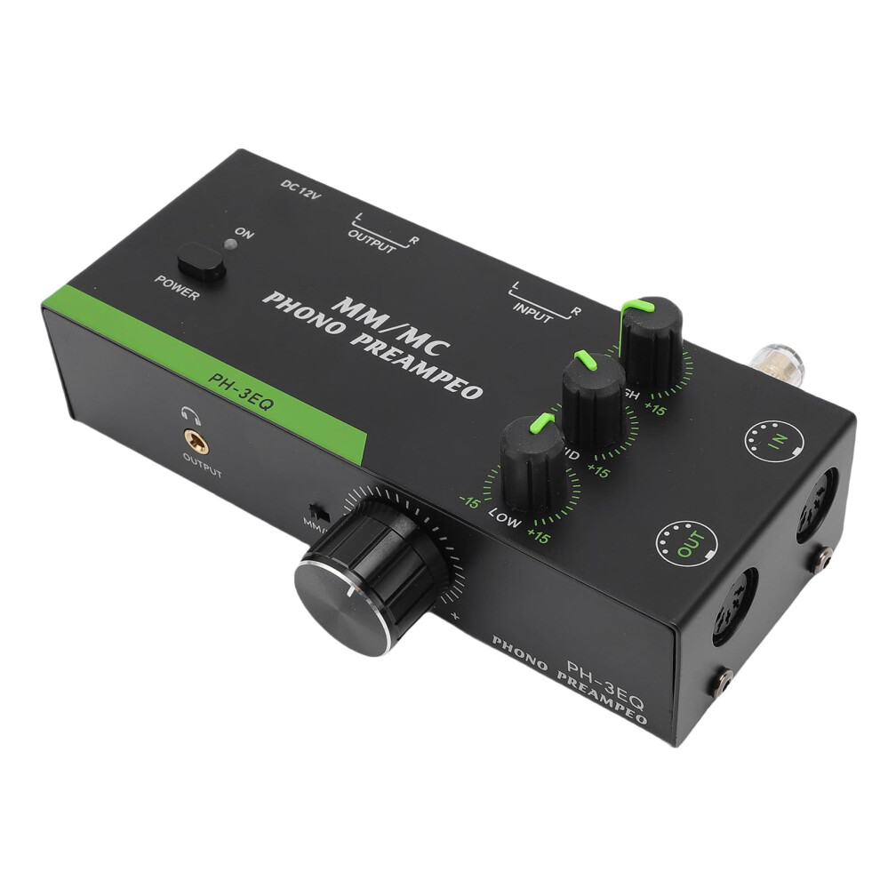 Mm Mc Phono Preamp Turntable Preamplifier With 3Band Eq Xlr And Headphone Output Low Noise Us Plug 9169991233154