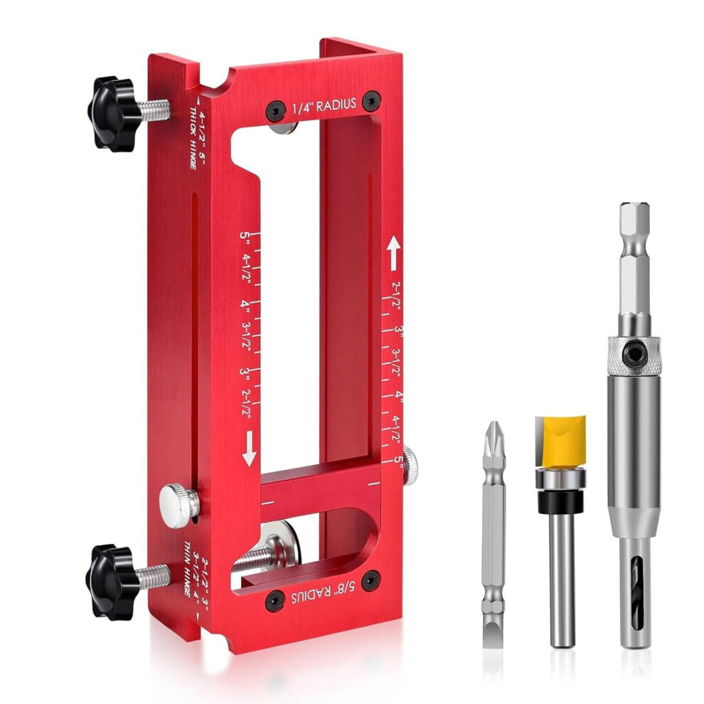 Adjustable Door Hinge Jig And Router Mortise Jig For 2.5Â5 Inch Square Or Radius Hinges 9169991254579