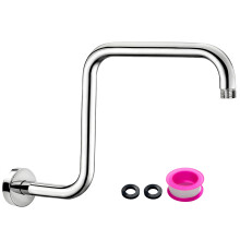 13 Inch S Shape Shower Arm Extension Chrome, Rustproof Stainless Steel, Universal 1/2 Inch Connection