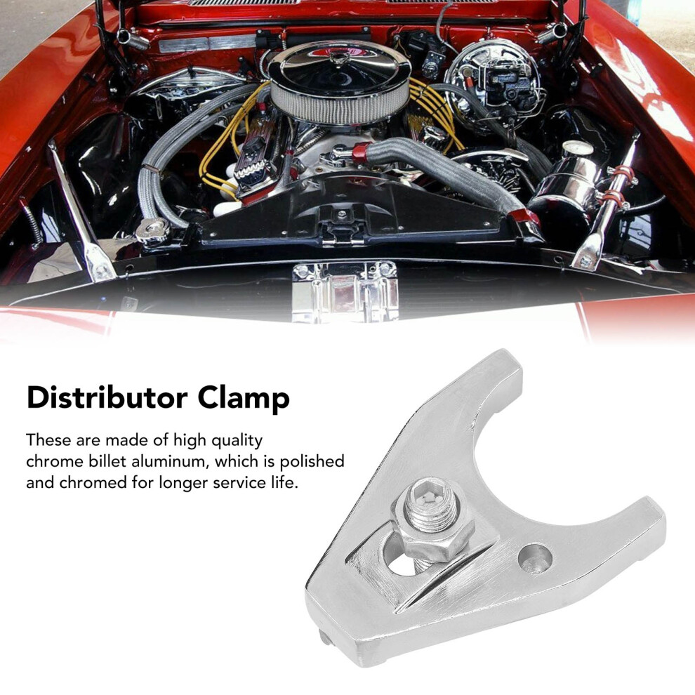 Aluminium Chrome Distributor Clamp Chevy V8 V6 7444352771318