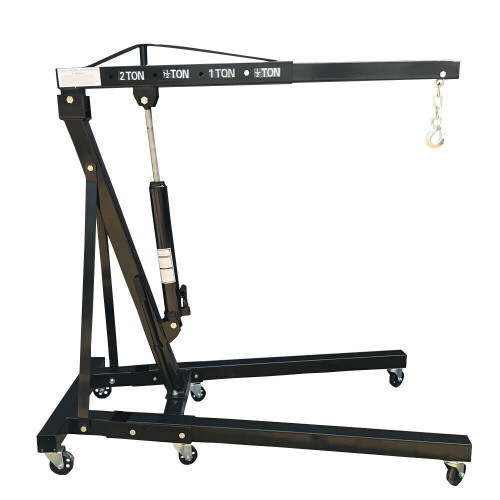 2 Ton Folding Hydraulic Engine Hoist Crane with Wheels 2