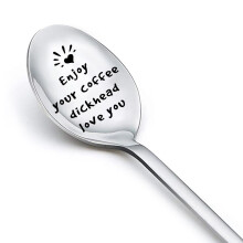 Funny Coffee Spoon with Heartfelt Gift Message, Stainless Steel Long Handle for Men, Boyfriend, Husband