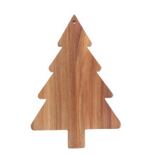Christmas Charcuterie Board 15x10 Acacia Wood Serving Tray, Festive Tree Cheese Platter for Holiday