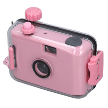 Waterproof Reusable 35mm Film Camera with Protective Case for Snorkeling Swimming Light Pink