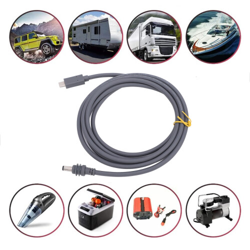 Cable Tipo-C a conector de barril DC de 2 m USB-C 20 V 5 A 100 W